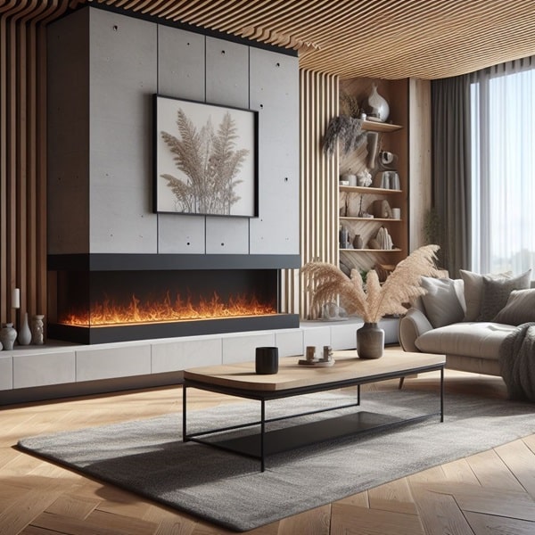 electric fireplace in living room