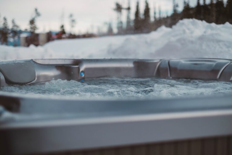 HotSpring Limelight hot tub in winter